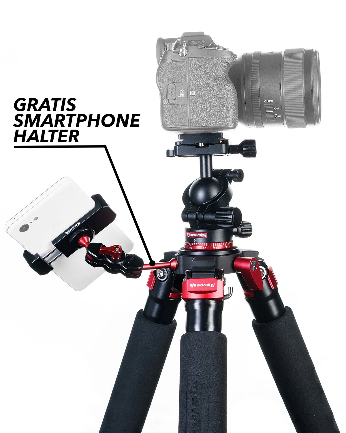 #jaworskyj XXL Carbon Stativ inkl. Kugelkopf - 170cm