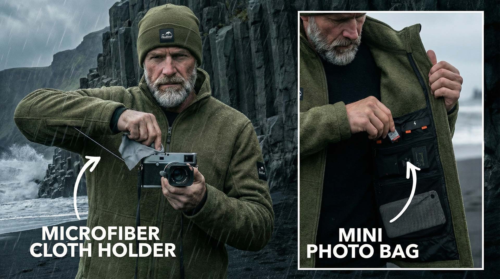 Haukland Fleece Jacket for Photographers - Olive