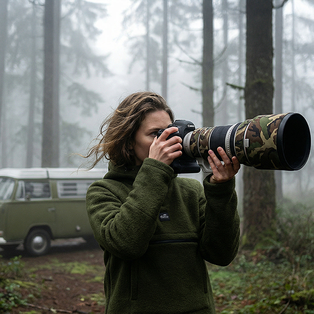 Haukland Fleece Hoodie für Fotografen - Oliv