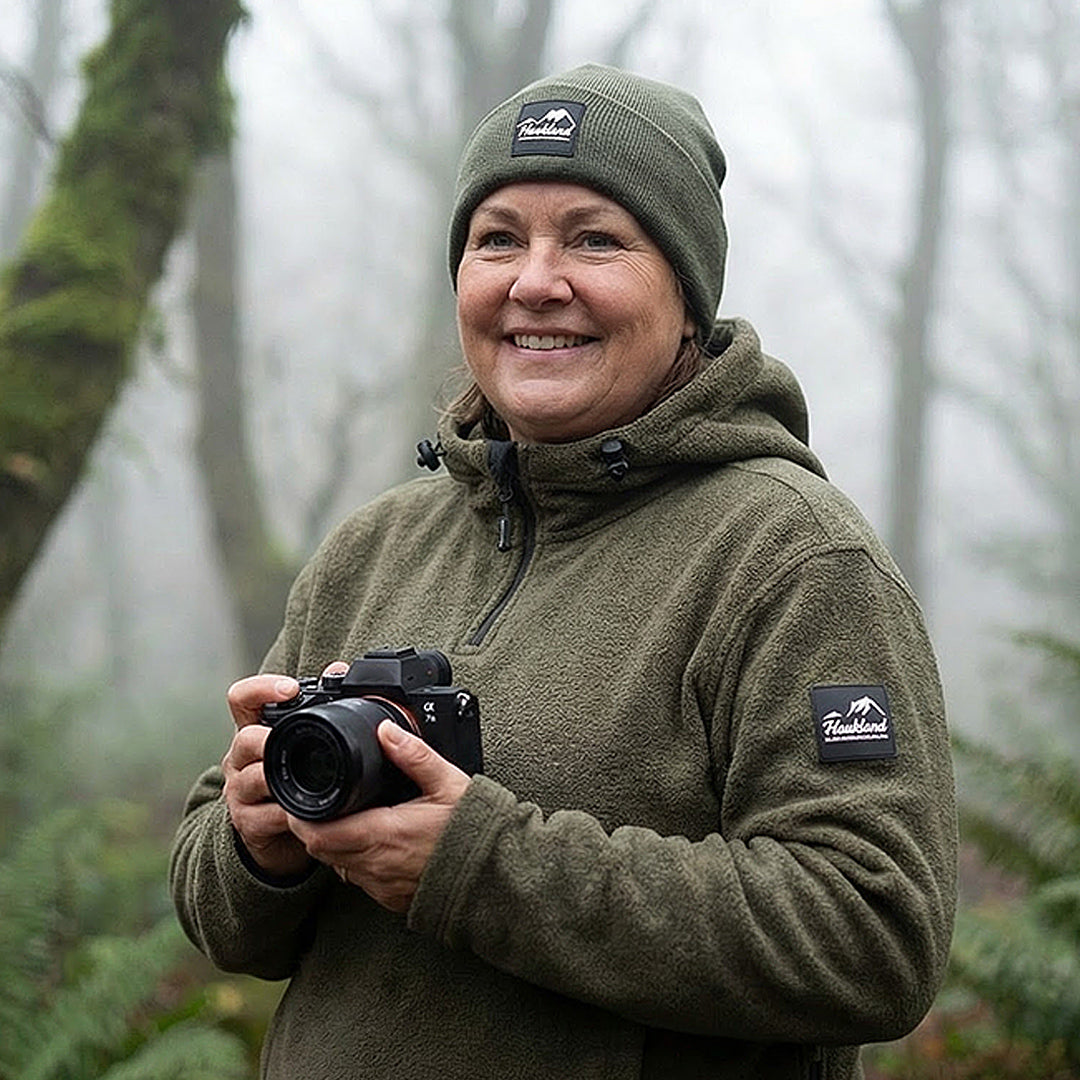 Haukland Fleece Hoodie für Fotografen - Oliv